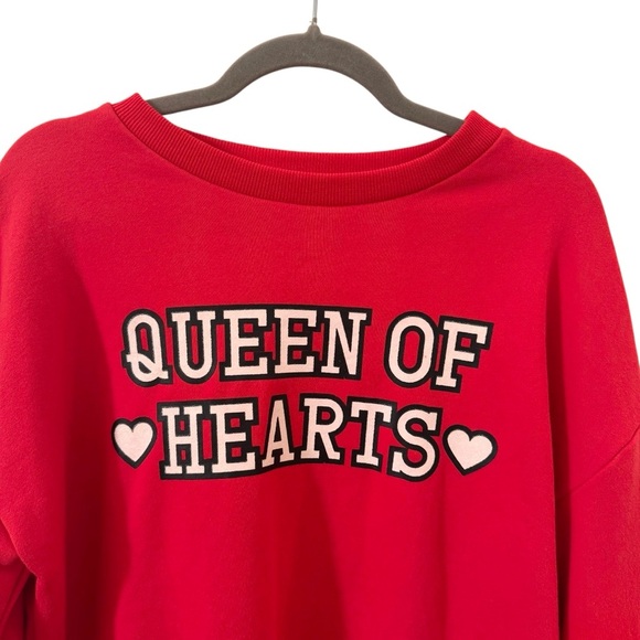 BEACH RIOT Revolve Queen of Hearts Sweater Sweatshirt in "Scarlet" Red Size M - Picture 6 of 12